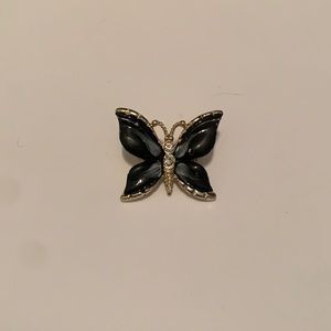 Silver butterfly brooch